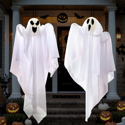 2 Packs Hanging Ghost Halloween Decorations Outdoor,27.5" Cute Flying Ghosts Outdoor Hanging Halloween Decorations Yard Decorations
