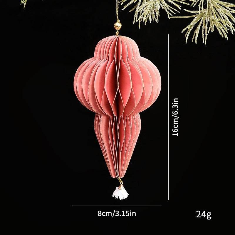 New Christmas Decorative Origami Christmas Tree Honeycomb Ball Ornament Creative Snowflake Angel INS Hanging Decoration eprolo