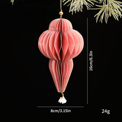 New Christmas Decorative Origami Christmas Tree Honeycomb Ball Ornament Creative Snowflake Angel INS Hanging Decoration eprolo