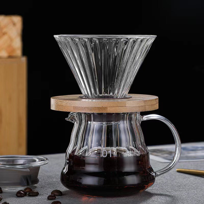 Cavira Cloud Pot glass pour-over coffee server, 600ml borosilicate glass carafe with minimalist white design for brewing coffee.
