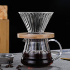 Cavira Cloud Pot glass pour-over coffee server, 600ml borosilicate glass carafe with minimalist white design for brewing coffee.