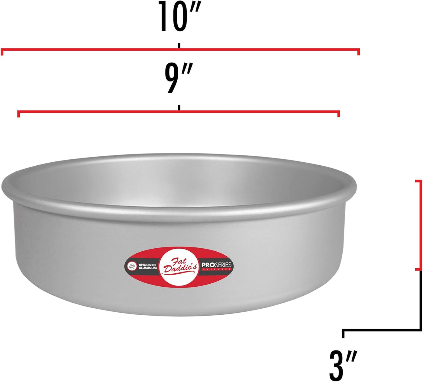 Premium Anodized Aluminum Round Cake Pan - Perfect 9" x 3" Size for Fluffy Cakes