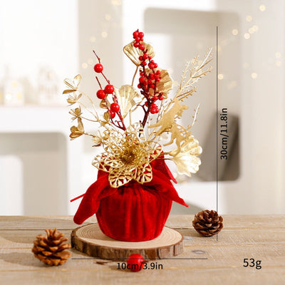 Christmas Red Berry Branch Decorative Ornament, DIY Christmas Scene Decoration, Festival Atmosphere Decoration