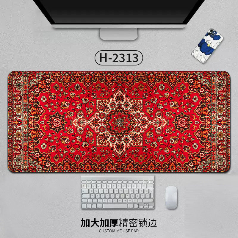 Large eprolo Persian-style mouse pad with natural rubber backing, anti-slip desk mat for office and gaming use.
