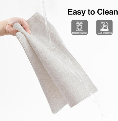 Elegant Beige Cotton Linen Blend Placemats - Set of 6, Heat Resistant & Washable, Perfect for Indoor & Outdoor Dining Decor, 13" x 19