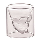 Cavira double wall skull glass made of borosilicate for whiskey, beer, and cocktails, showcasing a unique skull design.