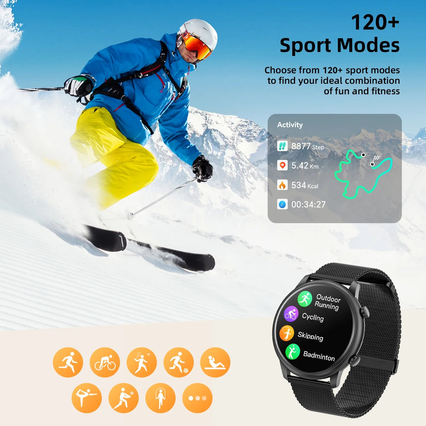 Men’s & Women’s Smartwatch – 1.39" Fitness Tracker, Calls & Notifications (Alloy Black) - GG store