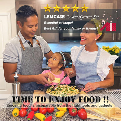 Ultimate Lemon Zester & Cheese Grater Set - Versatile Kitchen Tool for Citrus, Parmesan, Chocolate & More - Ergonomic Silicone Handle & Durable Stainless Steel Blades - Red (2 Piece Set)