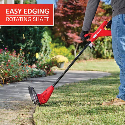 Powerful 12V Cordless 10" String Trimmer/Edger with Built-In 2.5 Ah Battery & Charger