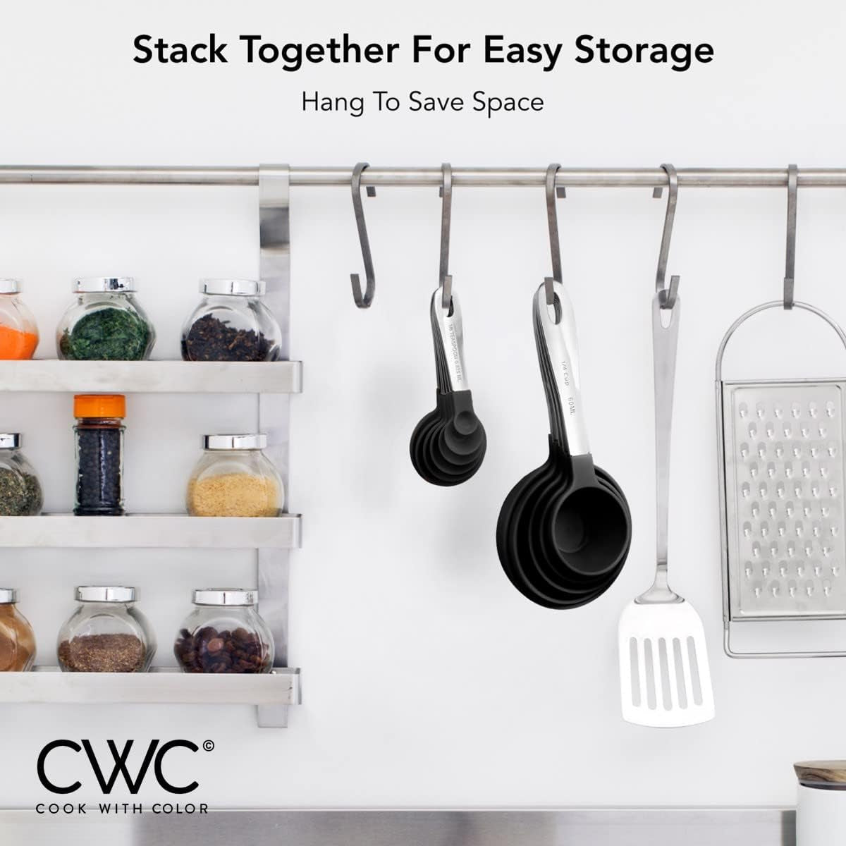 Premium 12-Piece Stainless Steel Measuring Cups and Spoons Set with Nesting Design - Perfect for Precision Cooking and Baking