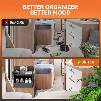 RV shoe storage (adhesive), over-door rack with deep pockets – for motorhomes, narrow wardrobes, 1 piece - GG store