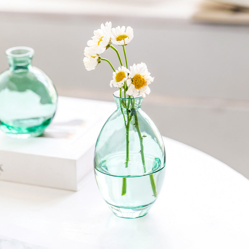 Set of three Cavira colour-dipped glass vases with light luxury spray paint, ideal for home decor and gift-giving.