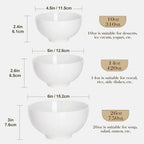 Premium White Porcelain Soup & Cereal Bowls Set of 4 – 26oz Microwave & Dishwasher Safe Ceramic Serving Bowls for Soup, Salad, Oatmeal & Kitchen Dining