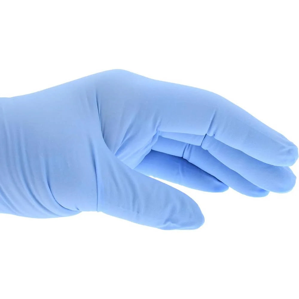 100 Pack XXL Powdered Blue Nitrile Gloves - 5 Mil Heavy Duty Industrial Strength