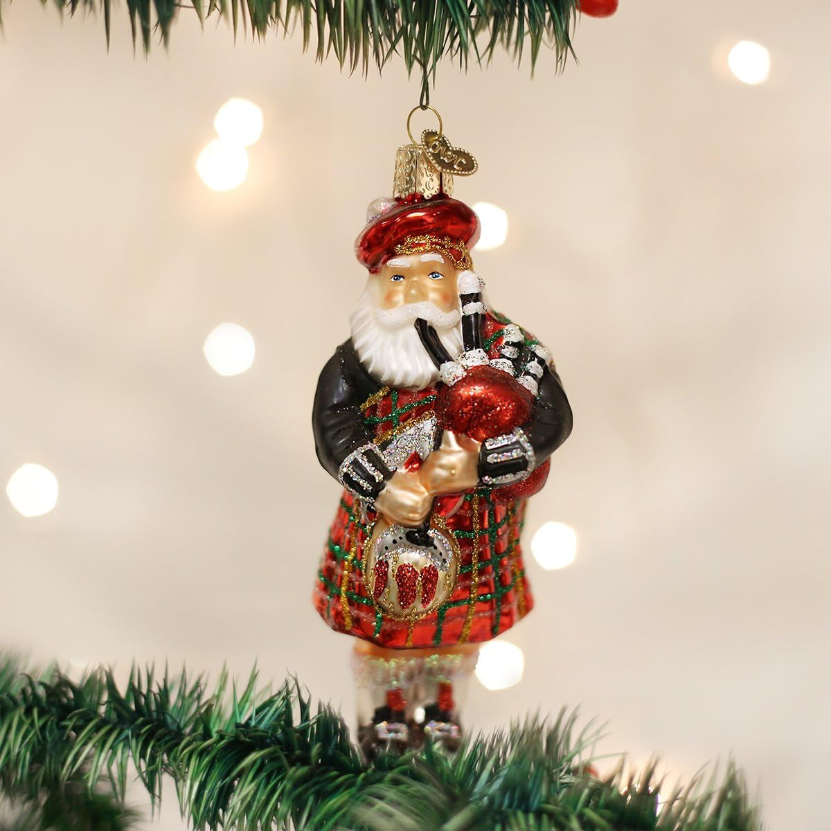 Highland Santa Glass Blown Ornaments - 5 Inch Assortment for a Festive Christmas Tree