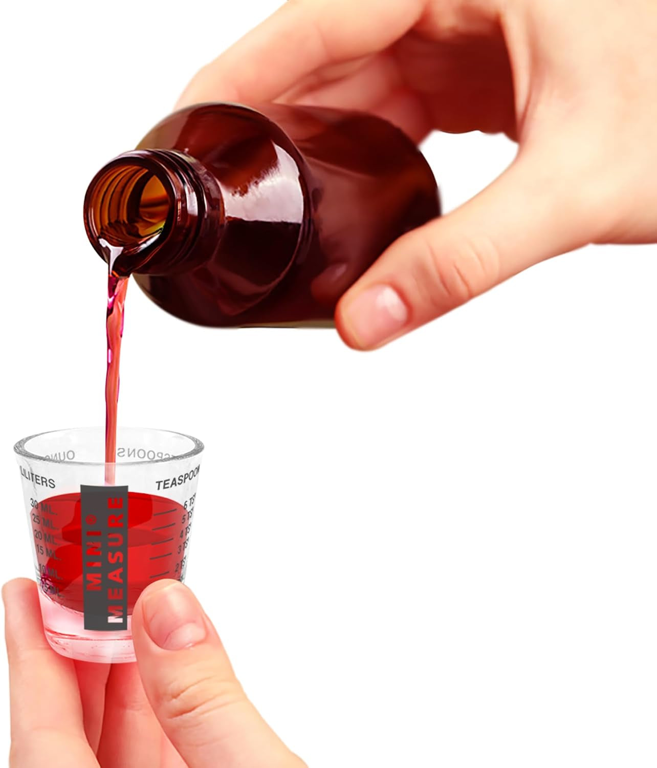 Set of 2 Mini Measure Heavy-Duty Shot Glasses - 20 Incremental Measurements for Liquids and Dry Ingredients