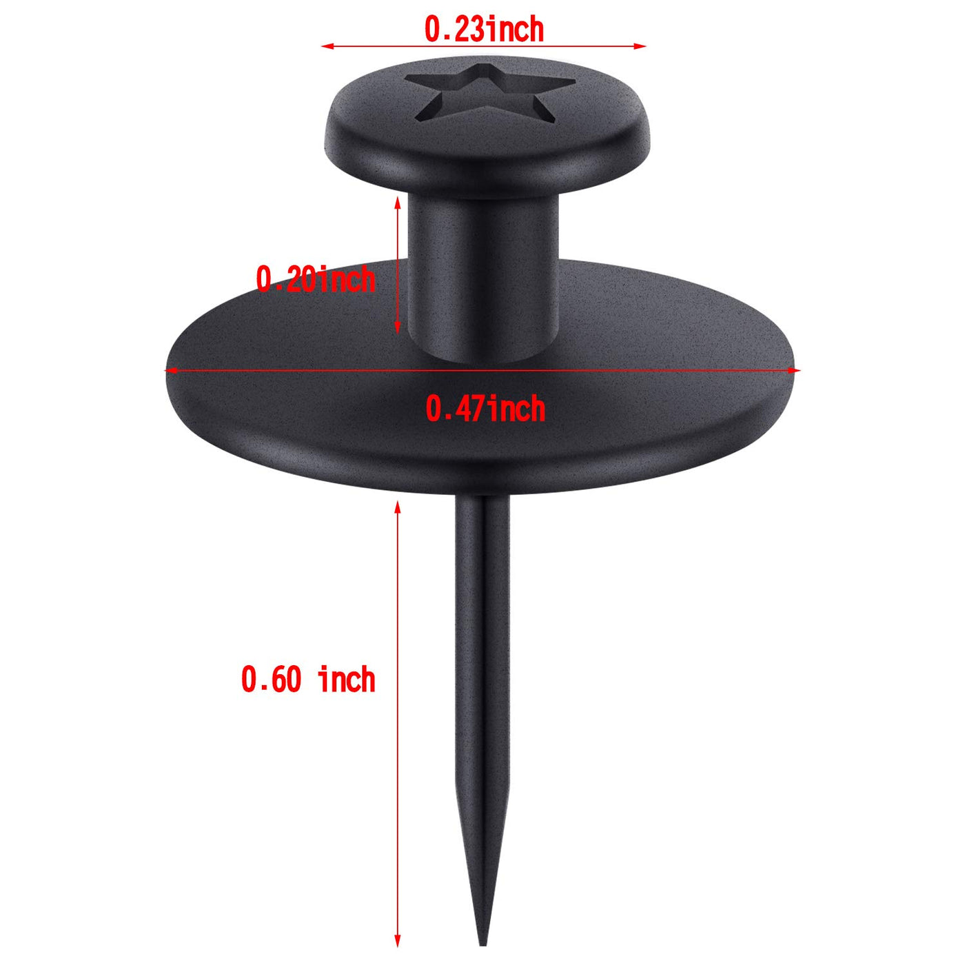 Push Pins Picture Hangers Double Headed Thumb Tacks Wall Hooks for Wall Hangings Picture Hangers Nails Small Photo Hanging Hook Pins for Home Office Photo Decor(Black,50 Pieces) - GG store