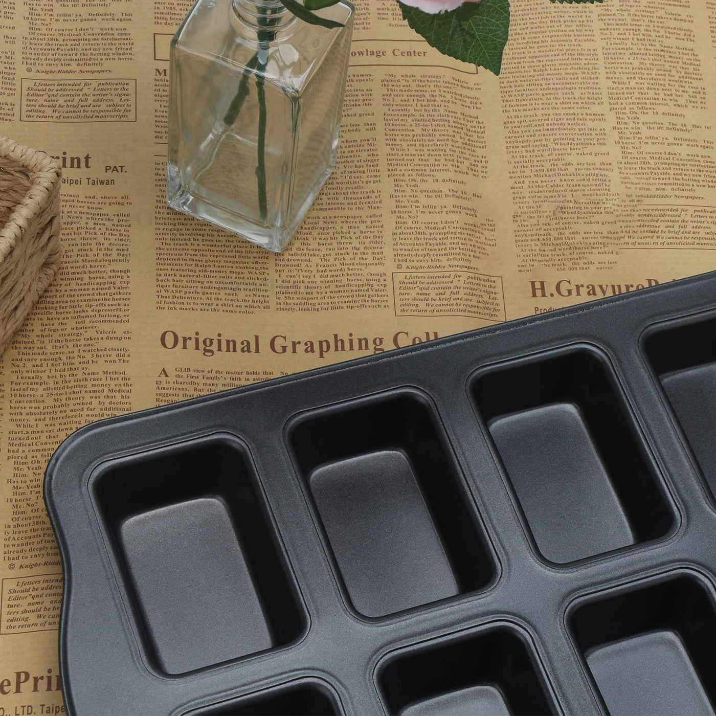 Nonstick Mini Loaf Pan Set - 8 Cavity Carbon Steel Bakeware for Perfectly Baked Bread and Cakes