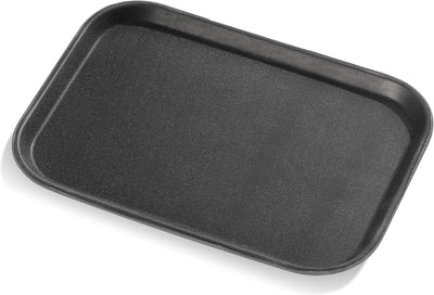 Premium Non-Slip Restaurant Tray - 10"x14" Rectangular Plastic with Rubber Lining - Durable Black Design