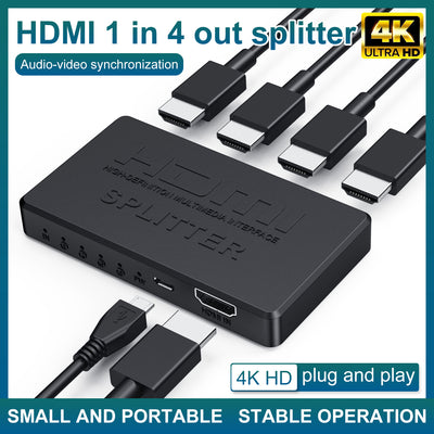 HD video on screen HDMI splitter 1/4 4K mini HDMI 1/4 splitter