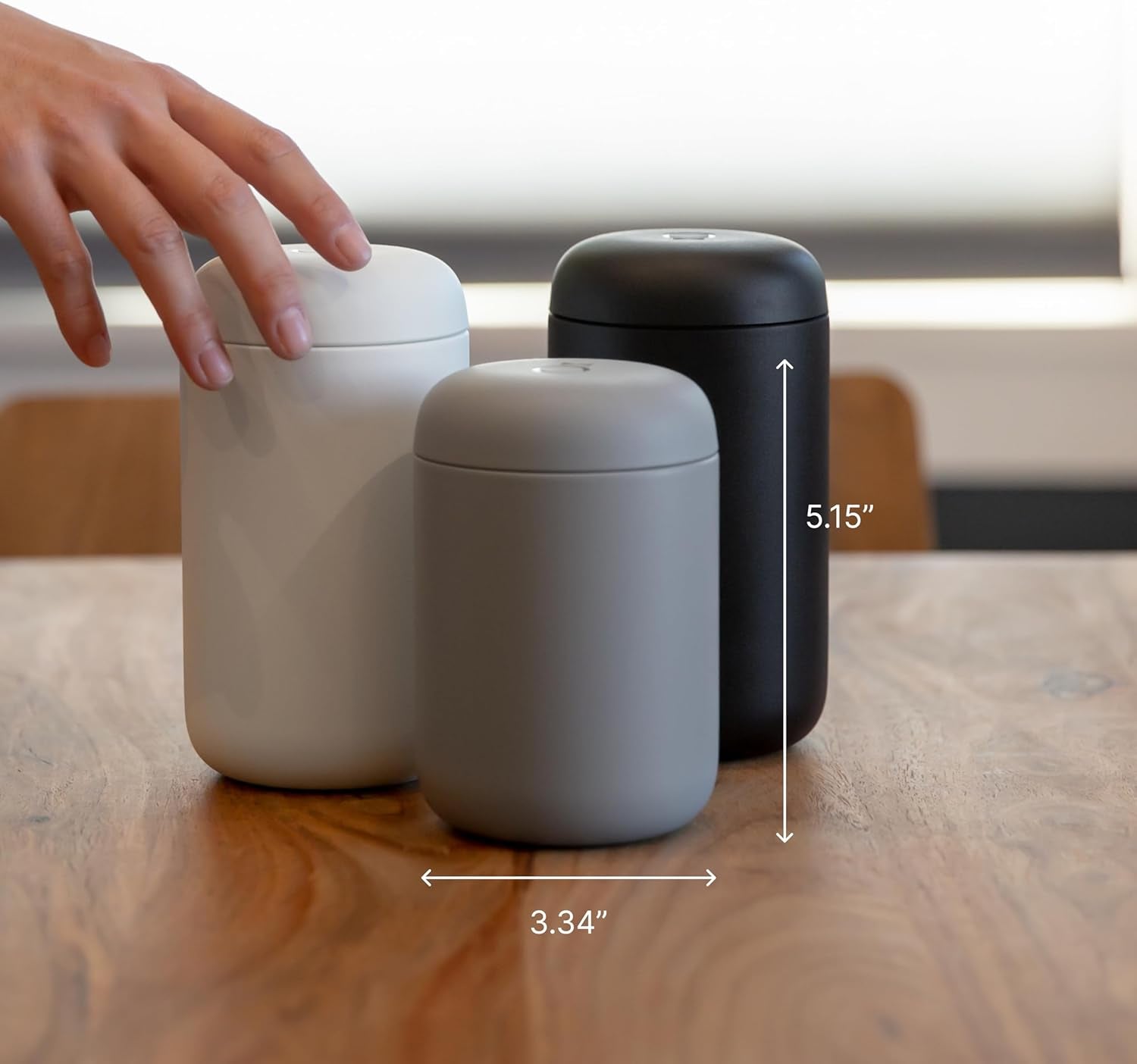 Vacuum Insulated Travel Mug with Ceramic Interior – 12oz Matte Black Leakproof Coffee & Tea Tumbler