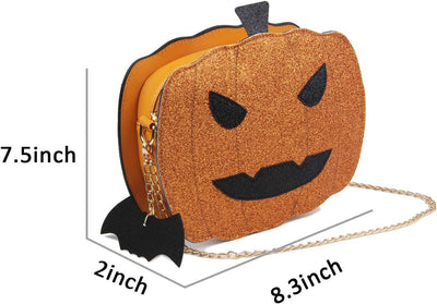 Spooktacular Women's Pumpkin Devil Crossbody Purse - Perfect for Halloween Trick or Treating!