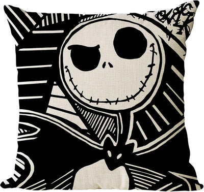 Halloween Decor Pillow Covers 18X18 Set of 4 Halloween Fall Black Decorative Throw Pillows Skeleton Ghost Pillow Cases Home Outdoor Sofa Couch Cushion Covers for Halloween Decorations (18 by 18)