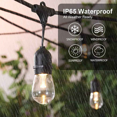 48Ft LED Outdoor String Lights with Shatterproof 0.9W Bulbs for Patio, Backyard, Porch and Commercial Use - GG store