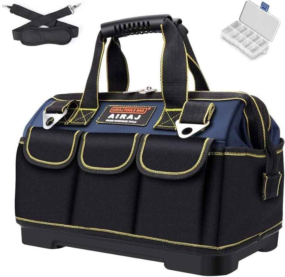 16 Inch Waterproof Tool Bag Organizer with ABS Molded Base, Padded Handle & Shoulder Strap, Durable Oxford Cloth - Versatile Tool Bags for Men & Women - GG store