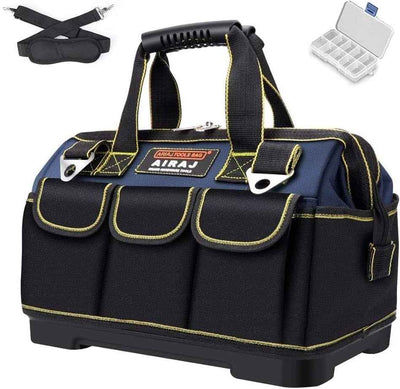 16 Inch Waterproof Tool Bag Organizer with ABS Molded Base, Padded Handle & Shoulder Strap, Durable Oxford Cloth - Versatile Tool Bags for Men & Women - GG store