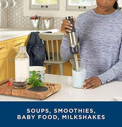 Immersion Blender for Shakes, Smoothies & Baby Food | Handheld 500W Blender with Whisk, Blending Jar & 2-Speed Interchangeable Attachments | Easy Clean Stainless Steel - GG store