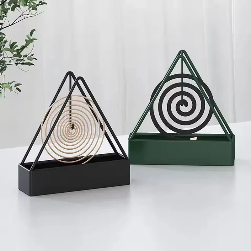 Iron Mosquito Coil Holder Stand – 3-Legged Portable Incense Burner Tray for Home & Outdoor Use
