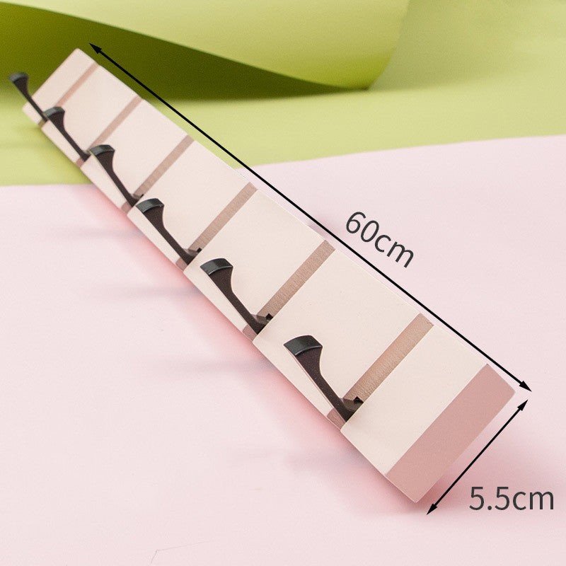 No Drill Bamboo Wall Hook Rail by Cavira with 4 and 5 hooks in grey and pink, waterproof, suitable for kitchen, bathroom, or entryway.