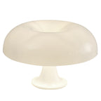 Danish Mushroom Table Lamp by eprolo with orange and milk white acrylic shade, USB port, modern minimalist design for bedroom or living room