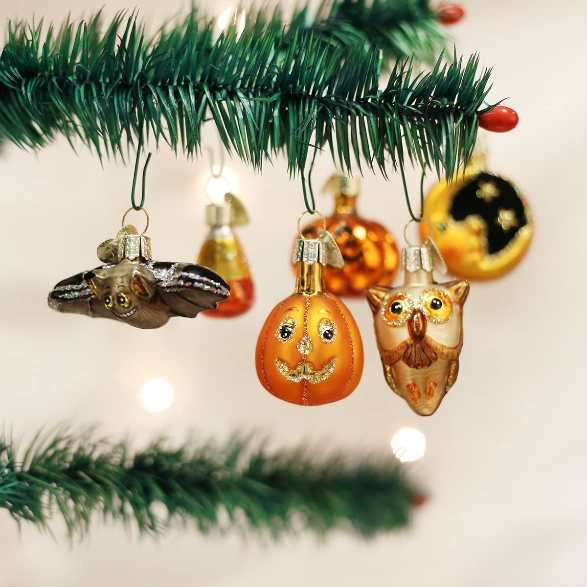 Whimsical Halloween Glass Blown Ornaments for Christmas Tree - Unique Handcrafted Mini Collection