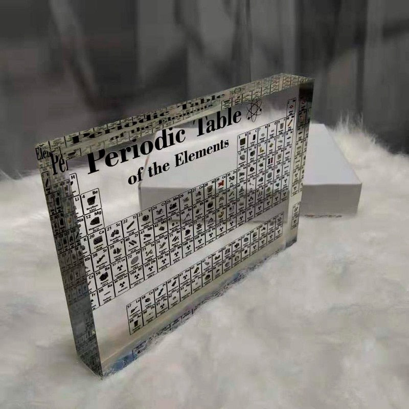 Acrylic Periodic Table Display With Real Elements Kids Teaching School Day Birthday Gifts Chemical Element Display Home Decor