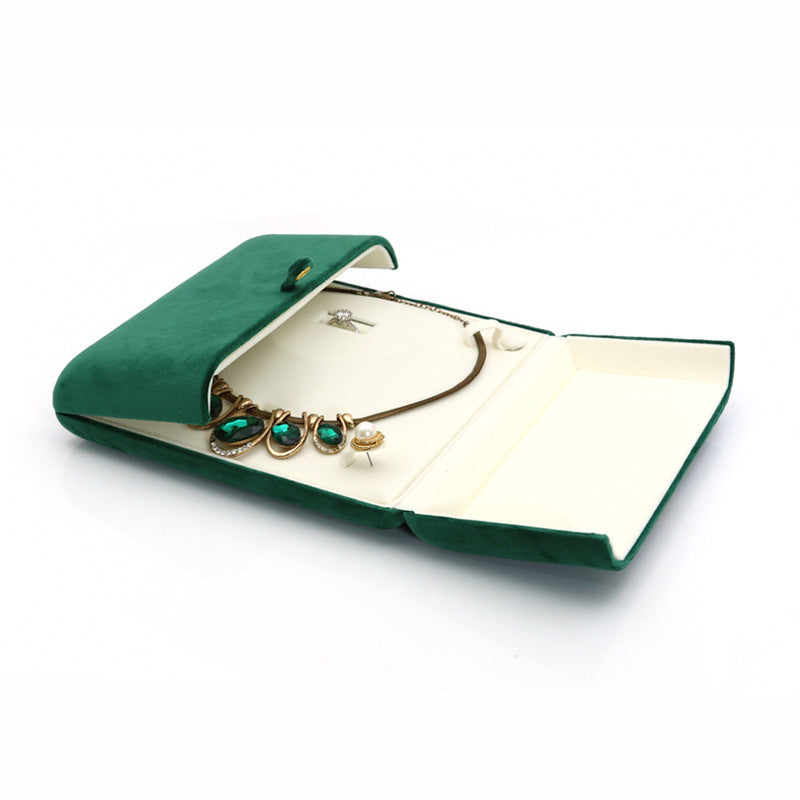 Dark Green Super Soft Flannel Creative Double Ring Box