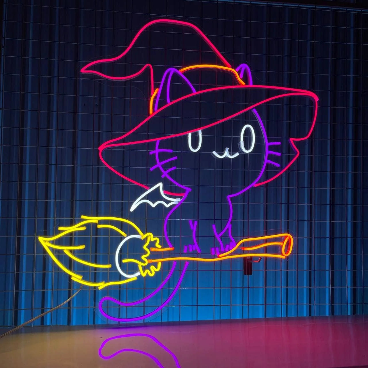 Spooktacular Halloween Cat Neon Sign - Glow Up Your Haunted Decor!