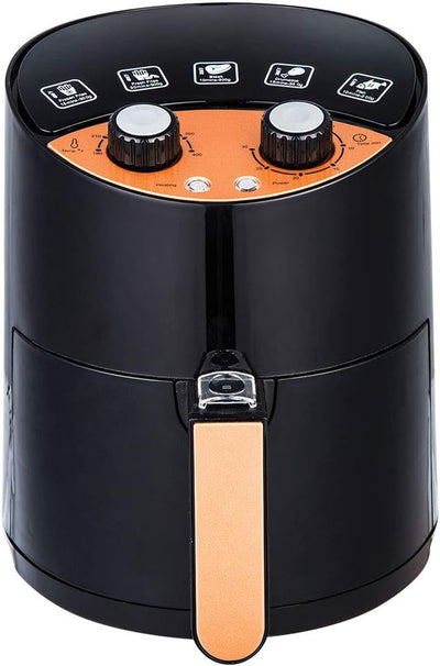 2 QT Turbo Cyclonic Air Fryer - Healthy Low-Oil Cooking with Rapid Air Technology & Recipe Book (Black)