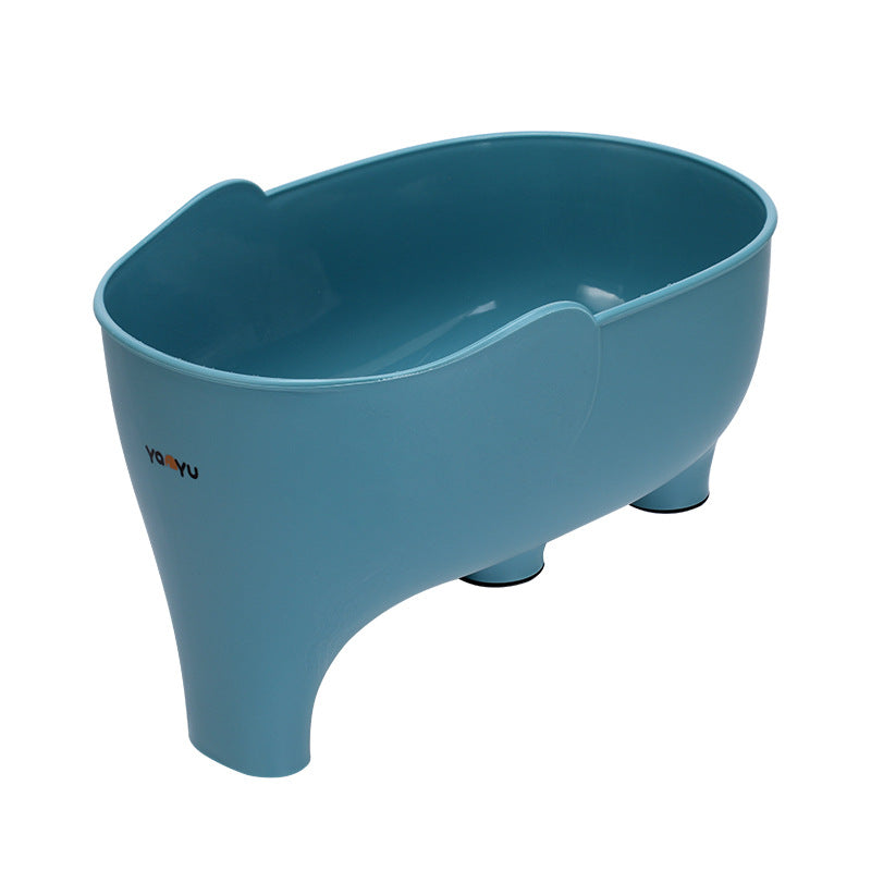 Cavira elephant-shaped drain basket in multiple colors, versatile kitchen storage and fruit/vegetable colander with elephant design.