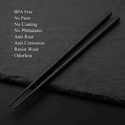 Reusable 5 Pairs Fiberglass Chopsticks - Dishwasher Safe, Japanese & Chinese Style with Elegant Wave Pattern, 9.5 Inches