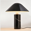 Marble Stone Mushroom Table Lamp | 38x42cm | Natural Stone Base | Nordic Minimalist Bedside & Living Room Lamp | Black & White | Cavira - Cavira
