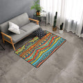 Cavira machine washable area rug with black binding, 5' x 3'3", soft non-slip floor rug for living room, bedroom, or office.