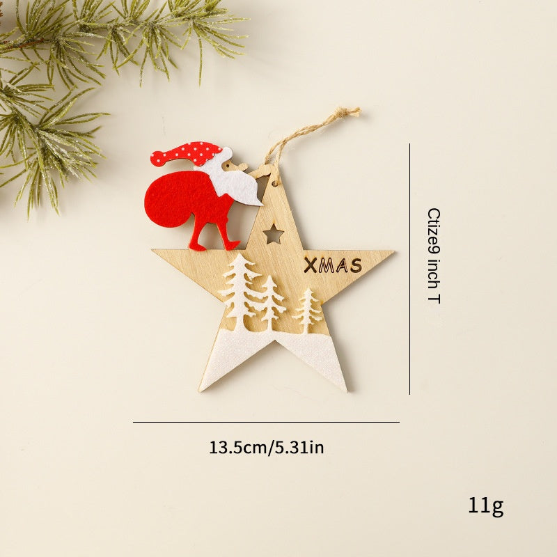 Santa Claus Wooden Ornament Christmas Tree Decoration for Holiday Atmosphere and Scene Arrangement eprolo