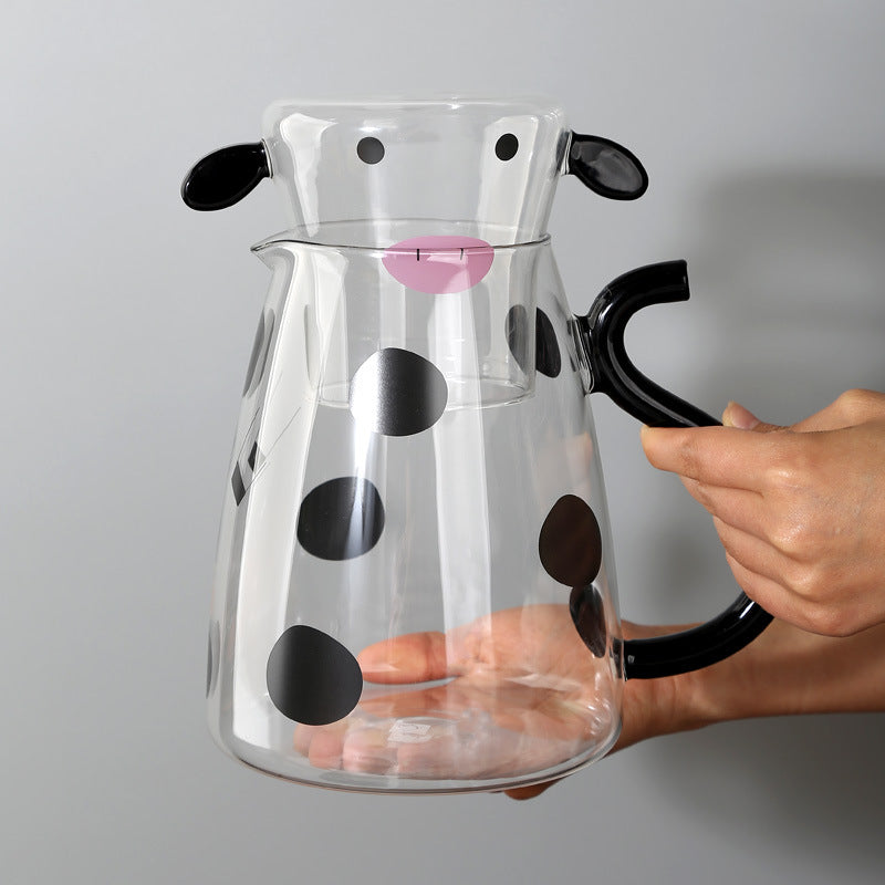Cavira cartoon glass water jug and pitcher set with 500ml and 1800ml capacity for cold drinks, home and kitchen use