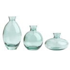 Set of three Cavira colour-dipped glass vases with light spray paint finish, ideal for home decor and floral arrangements.