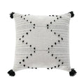 Hand embroidered bohemian throw pillow cover by Cavira with woven cotton, minimalist design for sofa, bedroom, or living room decor.