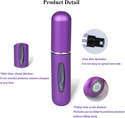 Portable 5Ml Atomizer Bottle, Mini Refillable Perfume Spray, Scent Pump Case, Perfume Atomizer Refillable Travel Pack of 4Pcs - GG store