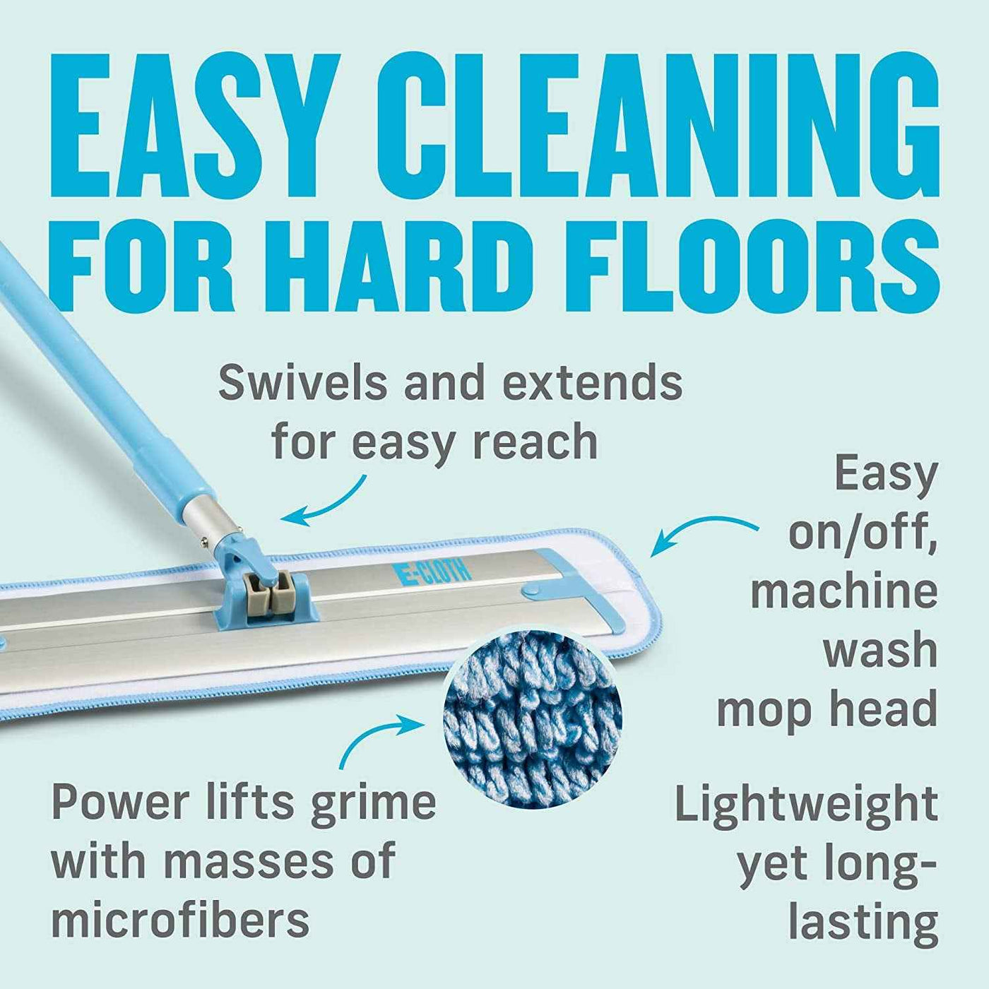 Deep Clean Microfiber Mop - Perfect Floor Cleaner for Hardwood, Laminate, Tile, and Stone Flooring, Washable and Reusable, 100 Wash Promise - GG store