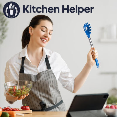 Upgrade Your Cooking Game with Our 6-Piece Blue Silicone Utensils Set – Perfect for Nonstick Cookware!